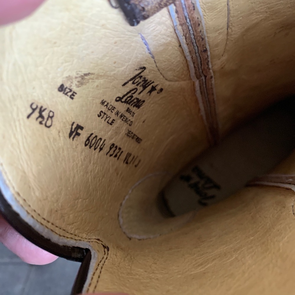 Tony Lama Brown Western Embroidered Leather Cowgirl Boots - Picture 8 of 10